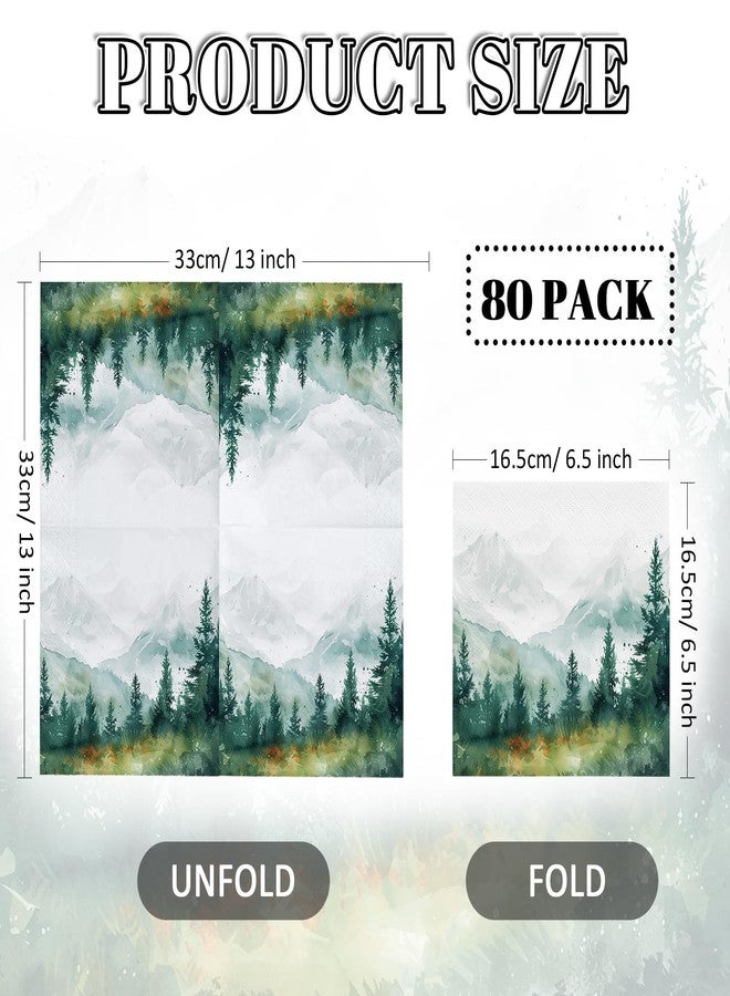 Ialtsidws 80 Pcs Forest-Themed Napkins - Decorative Woodland 6.5x6.5 Inch Disposable Paper Luncheon Napkins for Wedding, Birthday, Baby Shower, Theme Party, Bathroom Hand Towels - Image 3